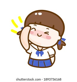 Funny Thai student cartoon vector