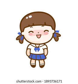 Funny Thai Student Cartoon Vektorgrafik