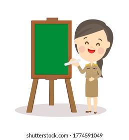 Gracioso vector de caracteres de profesor tailandés
