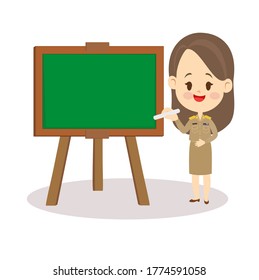Funny Thai Teacher Character Vector