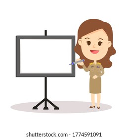 Funny Thai Teacher Character Vector