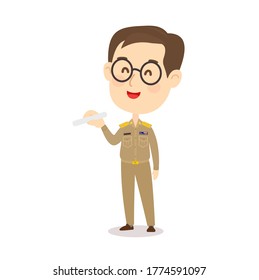 Funny Thai Teacher Character Vector