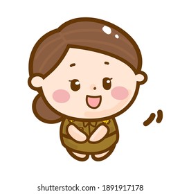 Funny Thai Teacher Character Vector