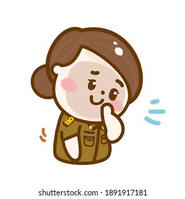 Funny Thai Teacher Character Vector