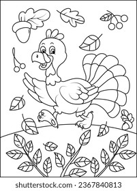 funny thanksgiving coloring page for kids