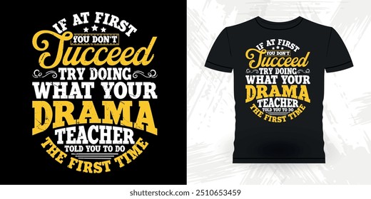 Engraçado Teatro Diretor Retro Vintage Teatro T-shirt Design