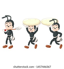 Funny Three Black Ant Cartoon For Your Design