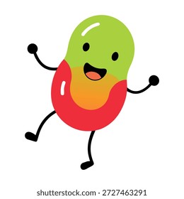 Divertidos personajes de jalea tridimensional rebotando juguetonamente aislados sobre fondo blanco