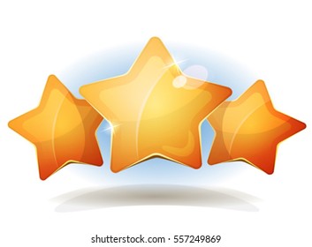 Funny Three Stars Icons For Ui Game Score/
Illustration of a set of funny comic stars icons for game user interface score display