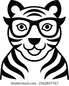 funny tiger animal with white background