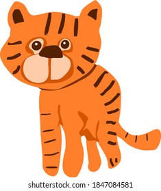 Funny Tiger Charaktere bereit, Cartoon einzeln zu jagen Vektorgrafik