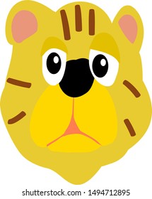 Funny Tiger Header Isolated Animal Vector