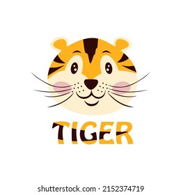 Funny tiger illustration. Design tigress symbol. Perfect for T-shirt, poster, textile, print and greeting card. Vector illustration for decor and design.