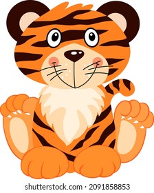 Funny tiger isolated on white