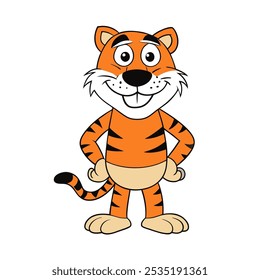 funny tiger of vector silhoutte