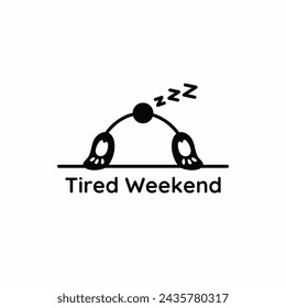 Funny tired weekend slogan with sleeping panda. Vector illustration for apparel and print.