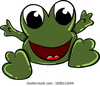 Funny toad, illustration, vector on white background