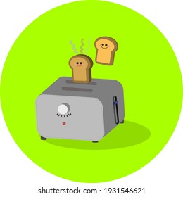 Saltos divertidos de tostadora, pan y tostadora, pan caliente, electrodomésticos, electrodomésticos