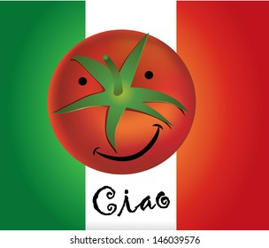 funny tomato with italy flag