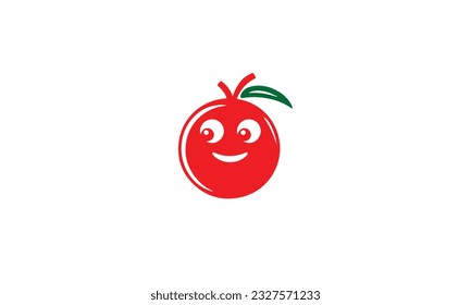  lustiges Tomatenlogo, schwarz, einfache flache Symbol auf weißem Hintergrund