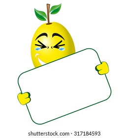 Funny tomato with signboard