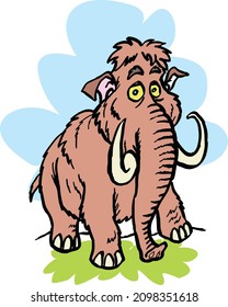 ilustración vectorial divertida de toon mammoth
