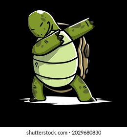 funny tortoise dabbing reptile pet dab dance t design vector illustration for use in design and print wall art poster canvas