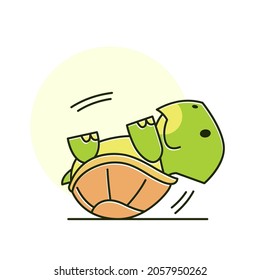 Funny Tortoise Turtle Upside Down Exotic Reptile Cartoon