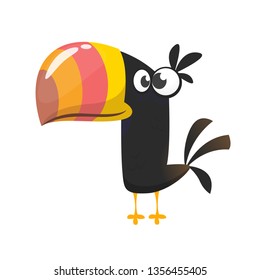 Funny toucan cartoon. Vector bird illustration