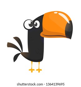 Funny toucan cartoon. Vector bird illustration