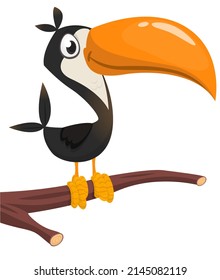 Funny Toucan Cartoon. Vektorgrafik-Vogelgrafik