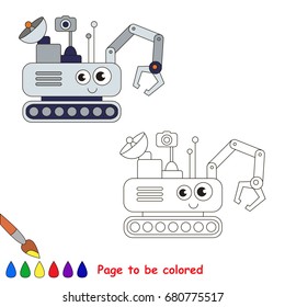 Funny Toy Mars Rover to be colored, the coloring book for preschool kids with easy educational gaming level.