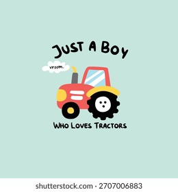 Vector de diseño divertido de los niños del tractor