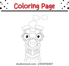 funny train isolated coloring page for kids