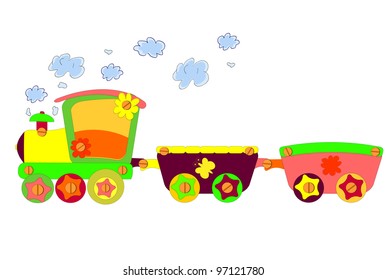 Funny Train Vector