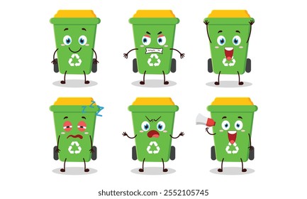 funny trash cartoon with many expressions design illustration