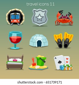 Funny travel icons-set 11