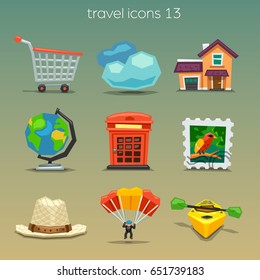 Funny travel icons-set 13