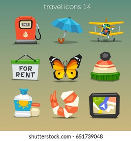 Funny travel icons-set 14