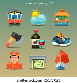 Funny travel icons-set 17