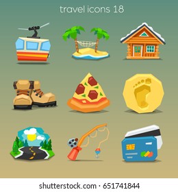 Funny travel icons-set 18