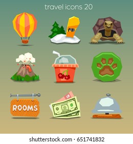 Funny travel icons-set 20