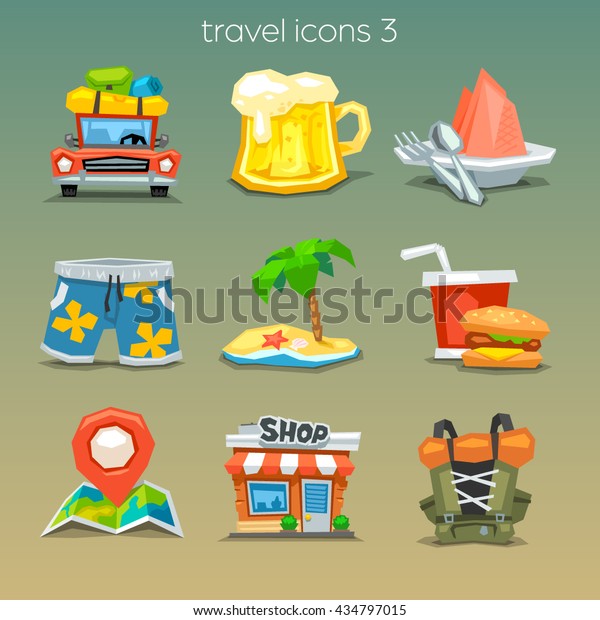 Funny travel icons-set\
3