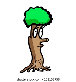 Funny tree. Illustration on white background for creative design
