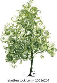 Árbol gracioso hecho de rizos
