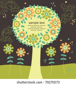 funny tree with place for sample text. vector illustration