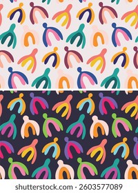 Funny trendy hand drawn abstract pattern background. For t-shirt design, mug print, bag print, clothes fashion. 100% hand drawn vector image.
