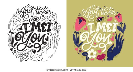 Funny Trendy hand drawn doodle lettering quote. Lettering for t-shirt design, mug print, bag print, clothes fashion. 100% hand drawn vector image.