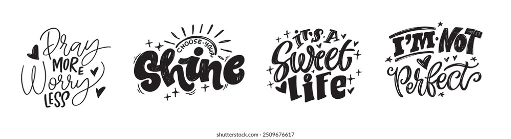 Funny trendy printable hand drawn doodle lettering quote . Lettering for t-shirt design, mug print, bag print, clothes fashion. 100% hand drawn vector image.