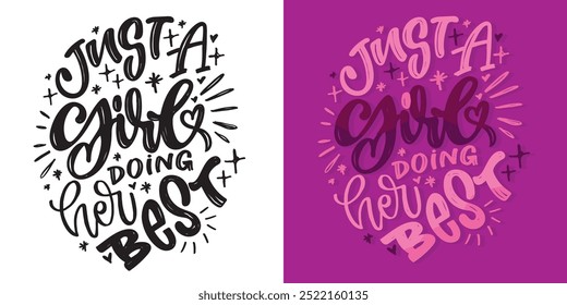 Divertida cita de letras de doodle dibujadas a mano imprimibles. Letras para el diseño de la camiseta, impresión de la taza, impresión del bolso, moda de la ropa. Imagen de Vector 100% dibujado a mano.